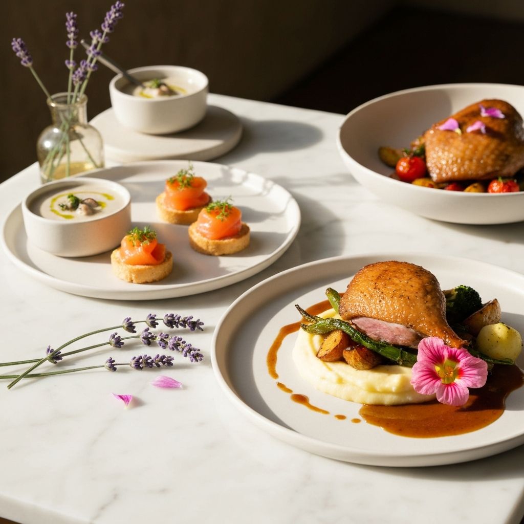 Elegant catering presentasjon